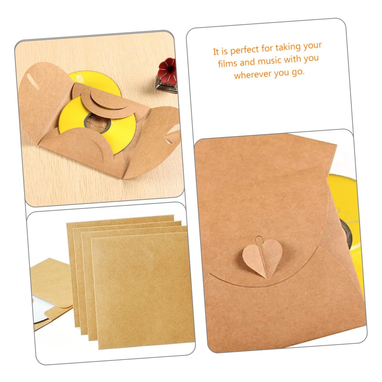 150 Pcs DVD Case Kraft Paper Envelopes - Eco-Friendly CD/DVD Sleeves for Storage & Organization | Perfect for Home, Office & Media Collections