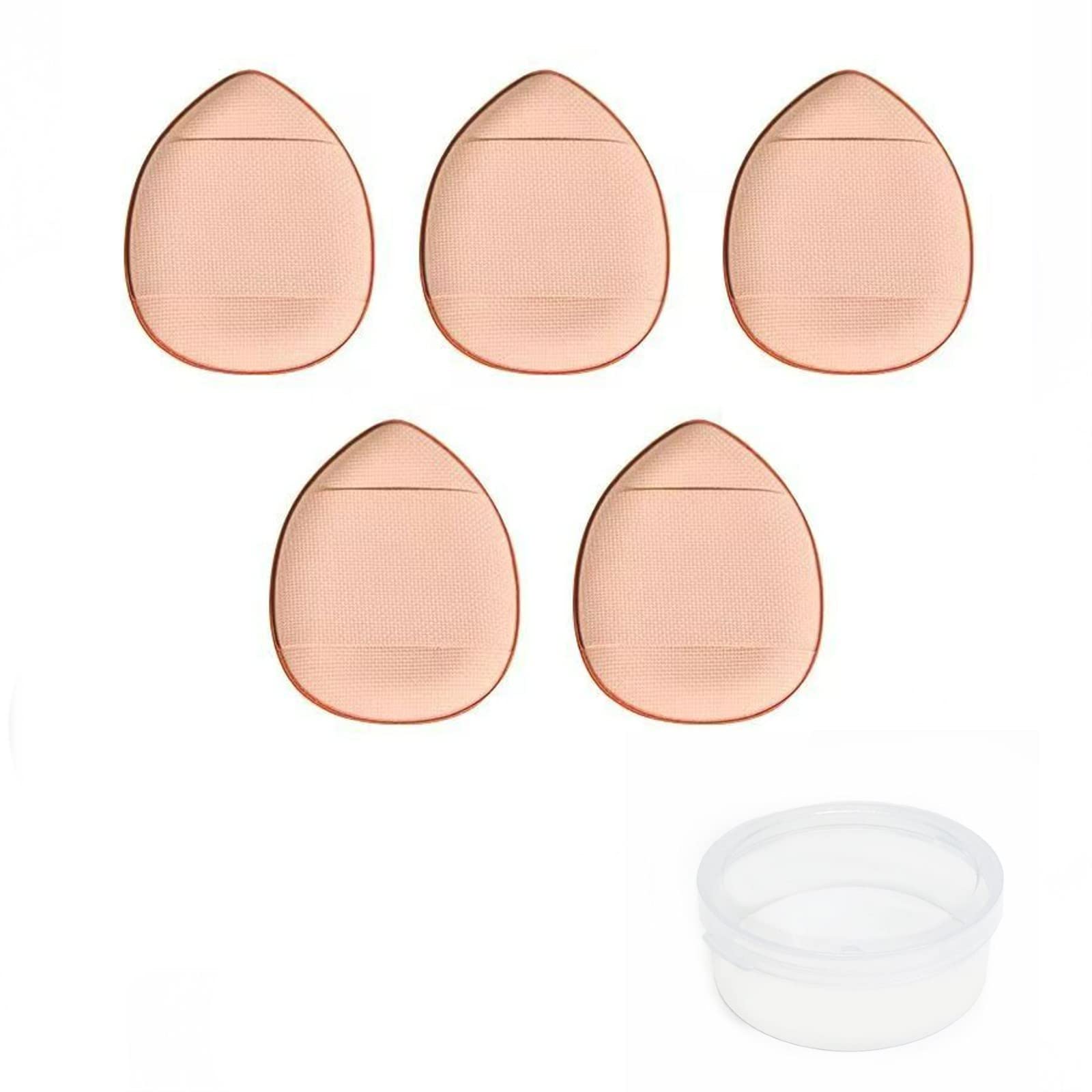 5-Piece Mini Thumb Powder Puff Set - Soft Makeup Sponge for Concealer, Foundation & Eyeshadow - Portable Travel-Friendly Blending Tool for Flawless Makeup Application (Perfect for On-the-Go Touchups & Professional Makeup Kits)