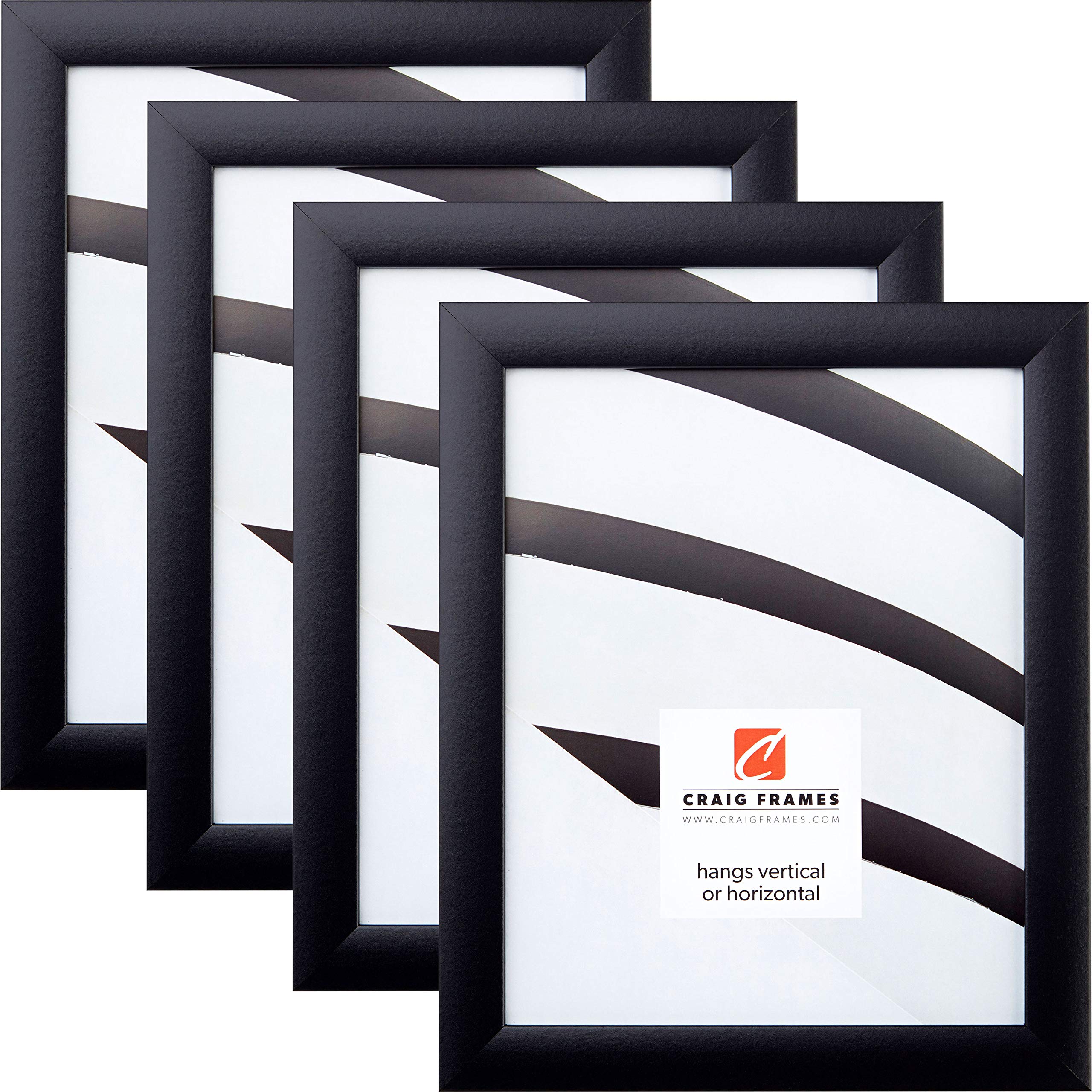 Craig Frames 16x22 Inch Black Picture Frame Set of 4 - Premium Wooden Photo Frames for Wall Display, Home Decor, Office & Gallery