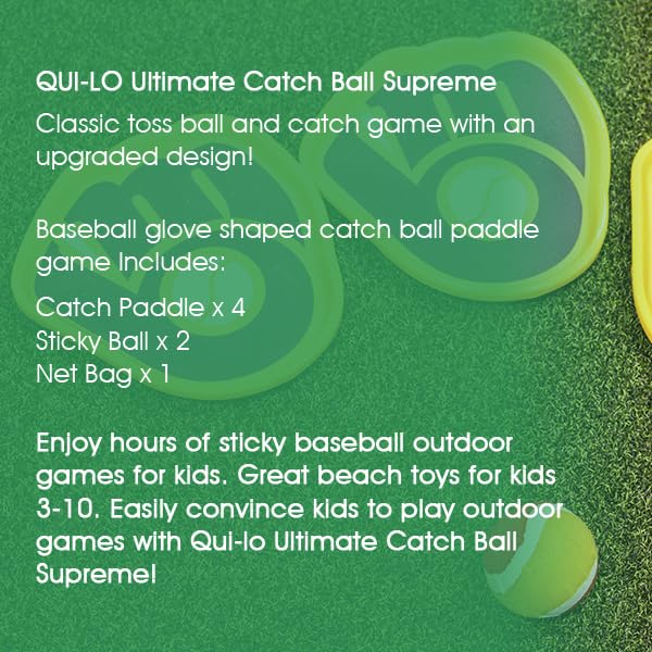 Supreme Catch Ball Game Set - 4 Paddles, 2 Balls & Storage Bag - Outdoor & Beach Toss and Catch Activity - Perfect Gift for Family Fun, Backyard Games, and Picnic Entertainment