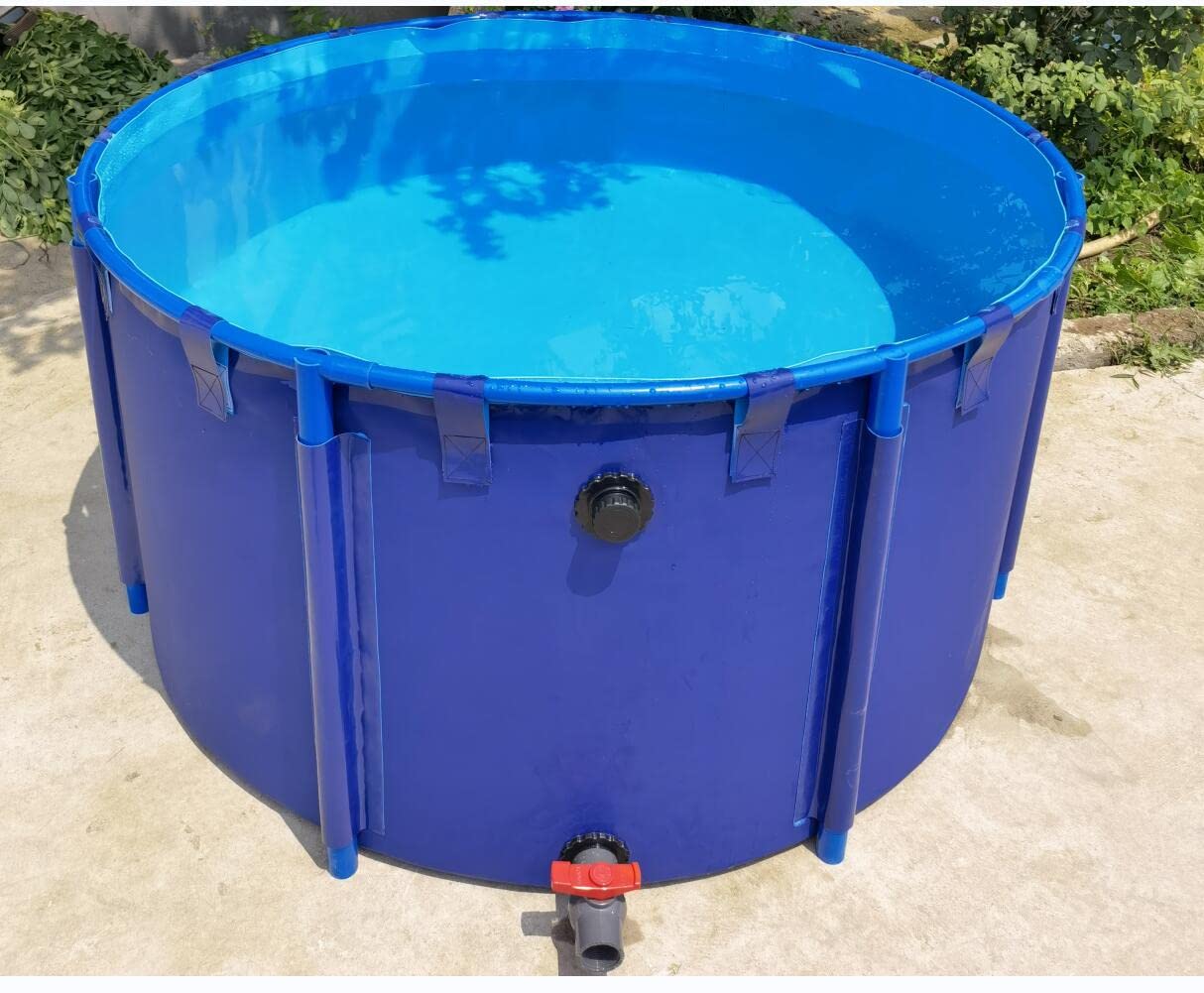 6.5ft x 3ft Above Ground Collapsible Fish Pond - 818 Gallon Heavy Duty Canvas Koi Pool with Metal Bracket Frame for Outdoor Koi Farming, Garden Irrigation & Backyard Water Features