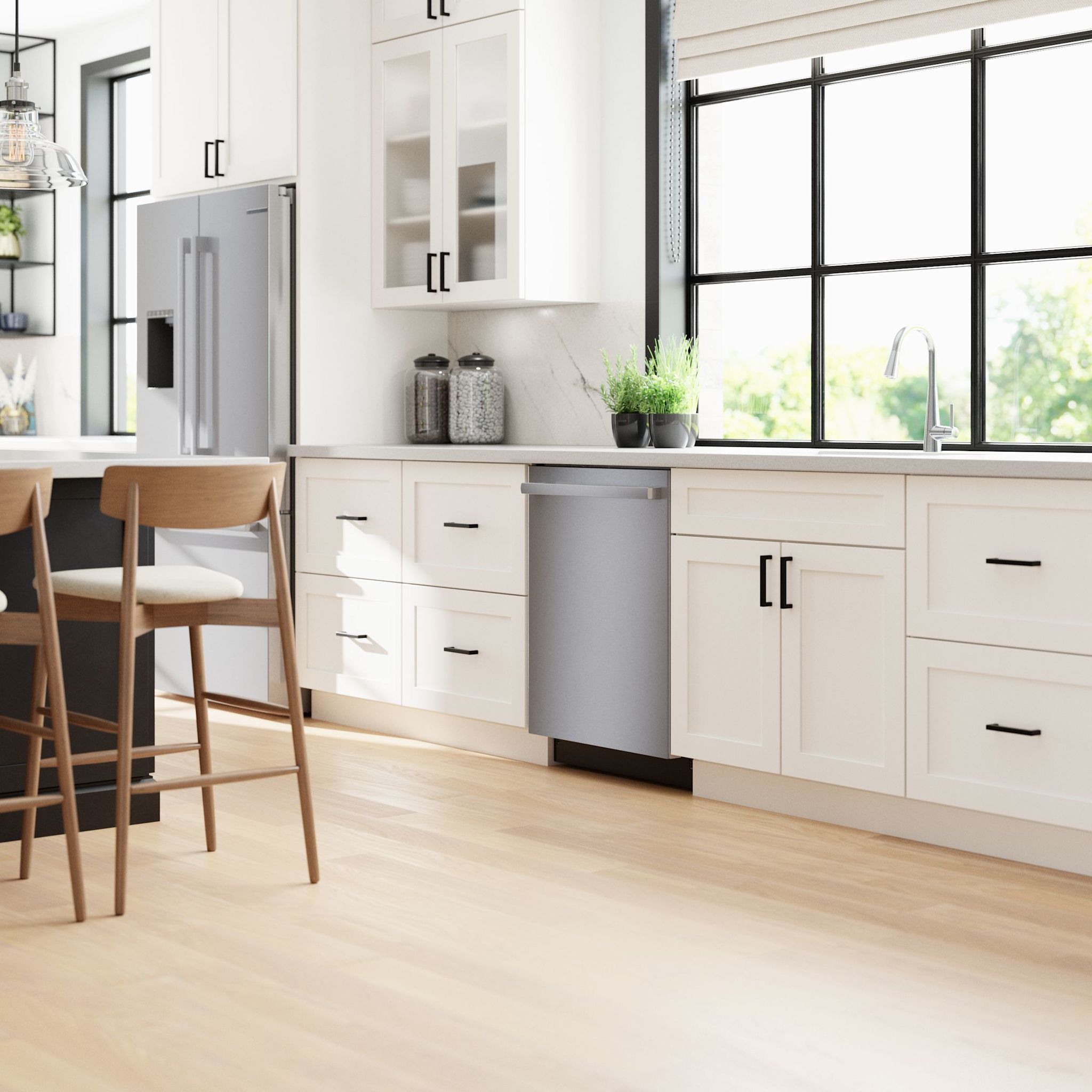 Bosch SHX5AEM5N Stainless Steel Built-In Dishwasher - 24 Inch, Energy Star Certified, Ultra-Quiet Operation for Open Kitchen Designs | Perfect for Modern Homes & Small Families