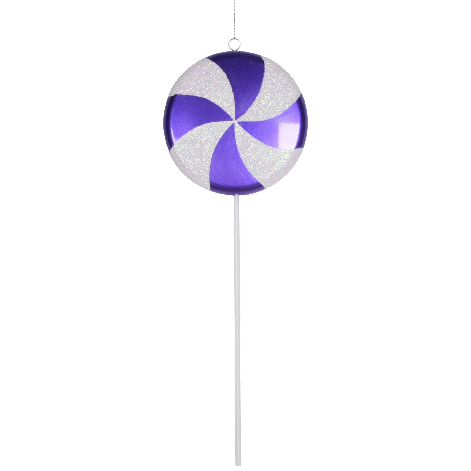 Vickerman 17-Inch Purple and White Candy Lollipop Christmas Tree Ornament - Perfect for Holiday Decor, Party Favors, and Festive Home Decorations