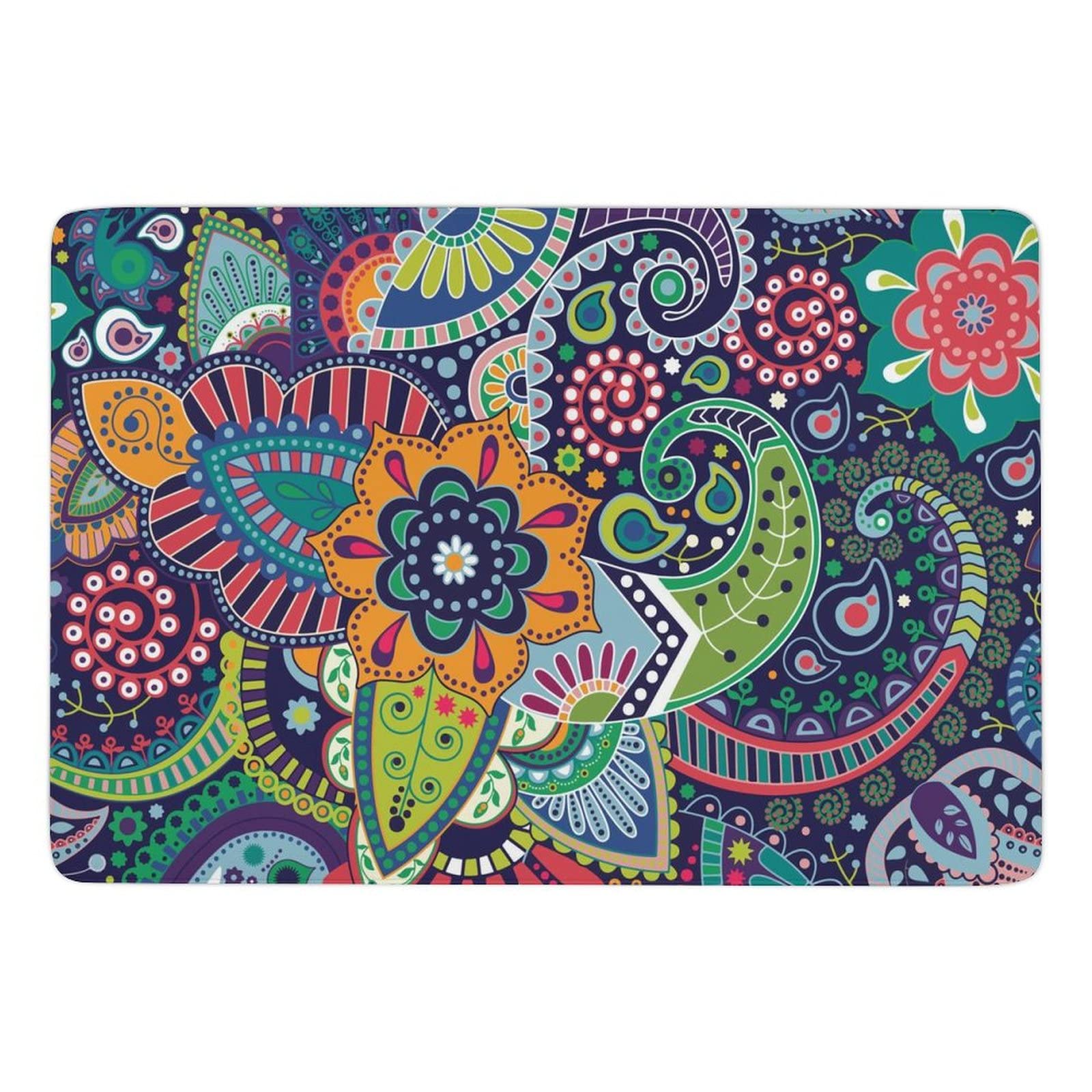 Boho Paisley Floral Aztec Kids Rug - Non-Slip Foldable Area Carpet 5x6.5ft for Girls Teen Room Decor - Perfect for Bedroom, Living Room, Nursery, Playroom, Dorm & Dining Room Floor Mat