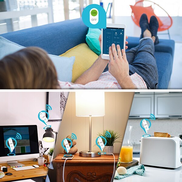 Smart Power Strip with 4 Outlets & 1.5M Cord - Perfect for Home Office, Gaming Setup & Entertainment Center