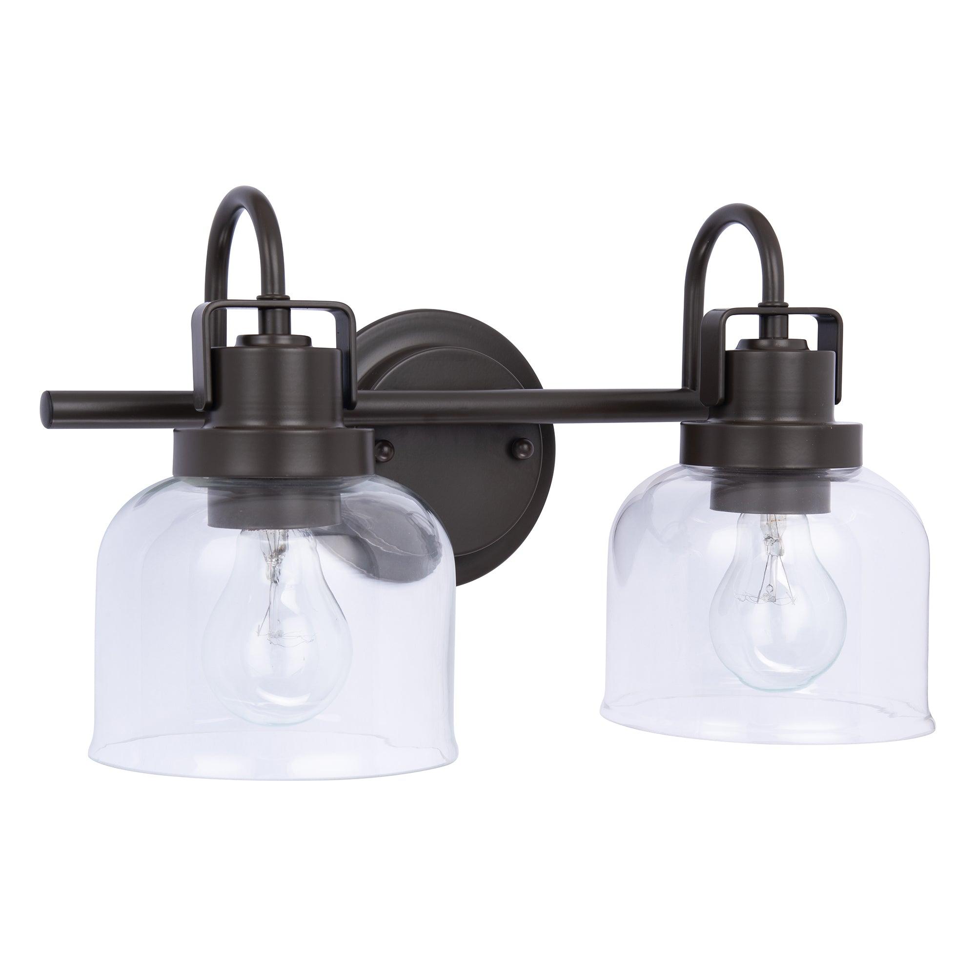 Brighton 2-Light Dark Bronze Dimmable Bathroom Vanity Light Fixture - Perfect for Modern Bathroom Makeovers & Spa-Like Ambience