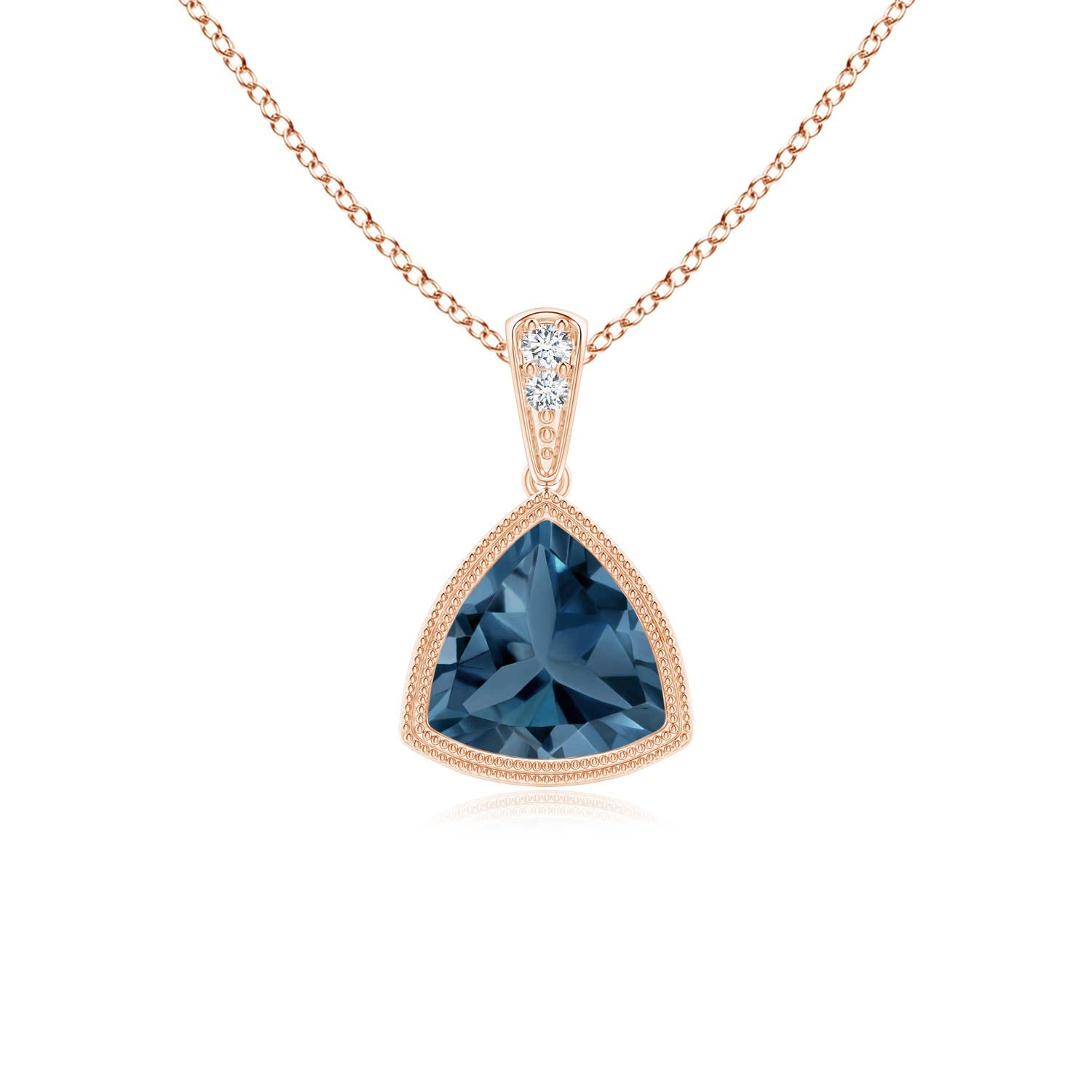 Angara Natural London Blue Topaz Dangle Drop Pendant Necklace for Women - 14K Gold/Platinum/Sterling Silver | December Birthstone Jewelry | Elegant Gift for Birthday, Anniversary & Special Occasions | Perfect for Weddings, Parties & Everyday Wear