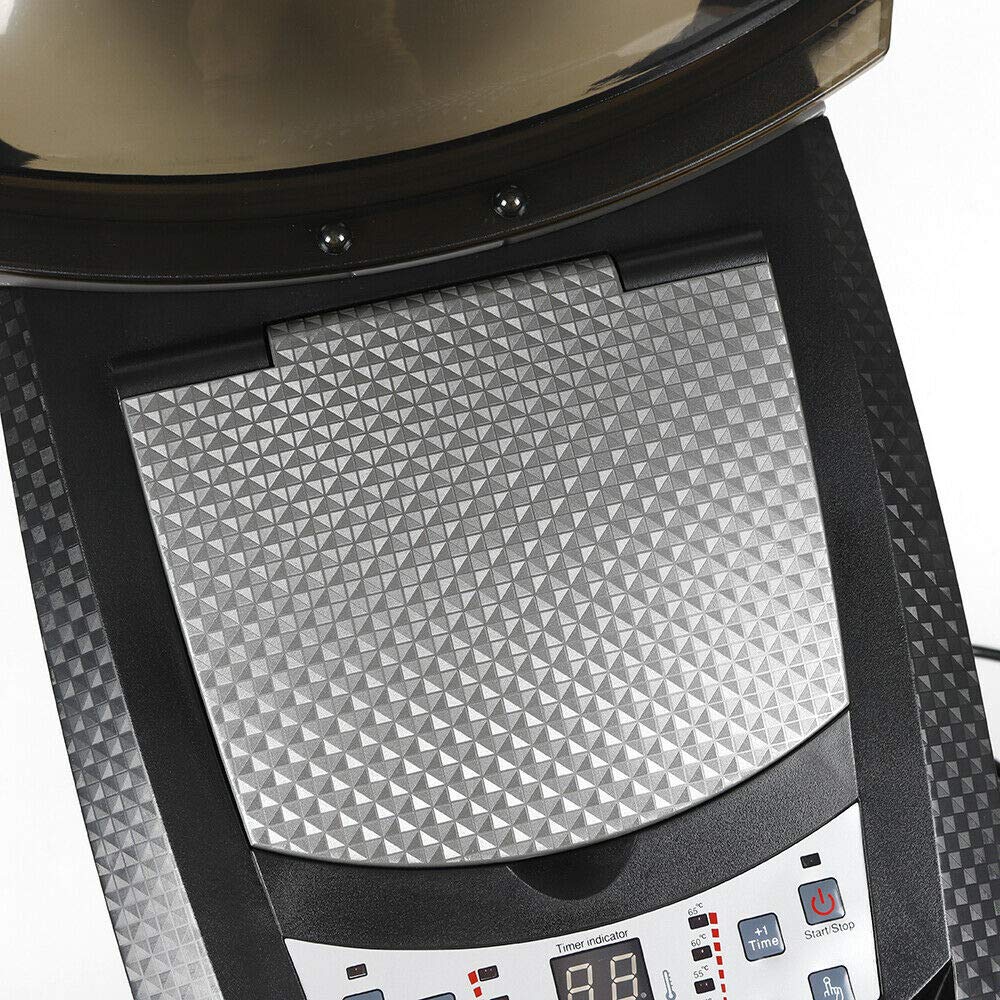 Professional 110V Hair Steamer Machine with LCD Panel & Rolling Wheels - 700W Salon Steamer for Deep Conditioning, Hair Dye & Oil Treatment - Perfect for Stylists, Salons & SPA Black Hair Care (Black) | At-Home & Professional Salon Use