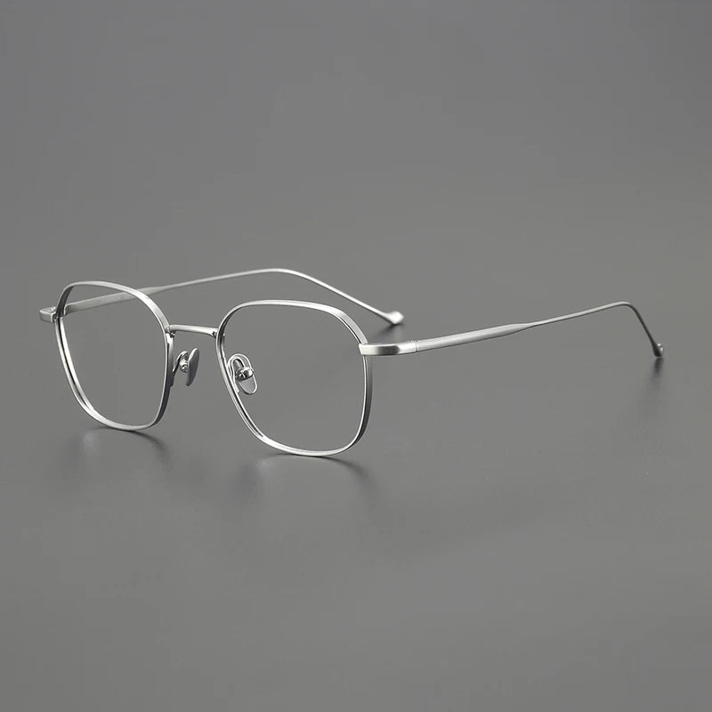 Stylish Black Titanium Square Frame Eyeglasses for Men - Lightweight & Durable Full Rim Polygon Design - Perfect for Work, Reading & Everyday Use