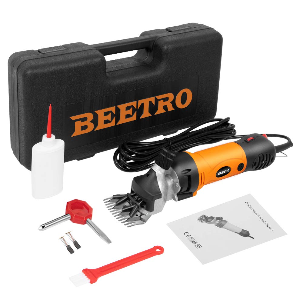 BEETRO 500W Professional Electric Sheep Shears - Heavy Duty Animal Grooming Clippers for Sheep, Alpacas, Goats & Livestock with 6 Speed Settings | Ideal for Farm Use, Wool Harvesting & Pet Grooming