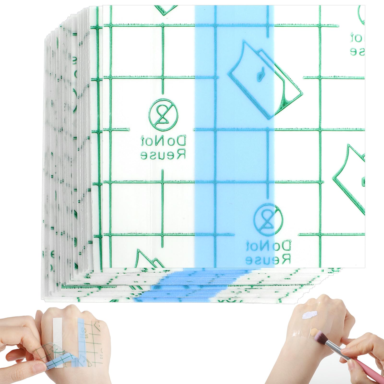 100 Pieces Disposable Makeup Mixing Palette - Single Use Professional Foundation Mixing Tray for Artists | Waterproof Adhesive Cosmetic Palette | Perfect for Makeup Artists, Salon Professionals & DIY Beauty Enthusiasts | Great for Foundation Blending, Contouring & Special FX Makeup Application