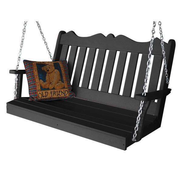A & L Furniture Poly Royal English Swing - Outdoor Patio Swing Chair for Garden, Porch, and Backyard Relaxation