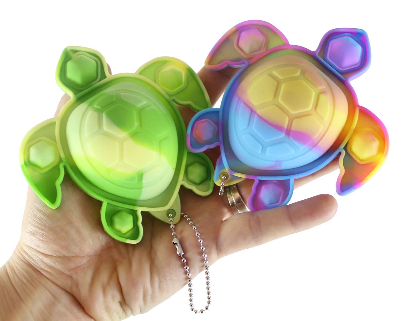 2 Pack Turtle Bubble Pop Fidget Toy - Happy Sad Flip Inside Out Ocean Animal Sensory Stress Relief Toy - Silicone Push Poke Bubble Popper for Anxiety, ADHD & Autism - Perfect for Home, Office & Travel (Random Colors)