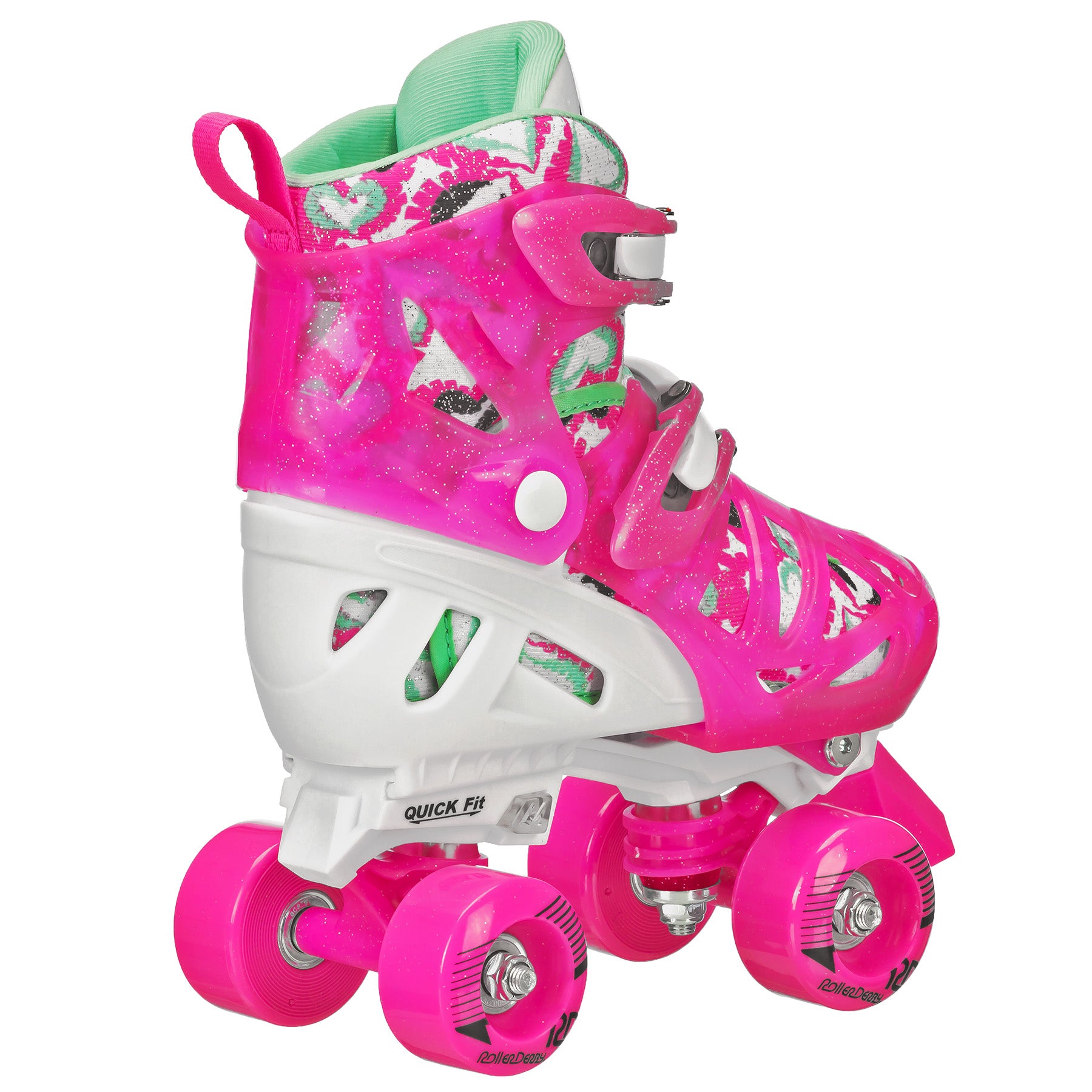 Trac Star Adjustable Roller Skates for Girls - Youth Quad Skates with Light-Up Wheels for Indoor & Outdoor Fun - Perfect for Birthday Gifts, Roller Rinks & Park Adventures
