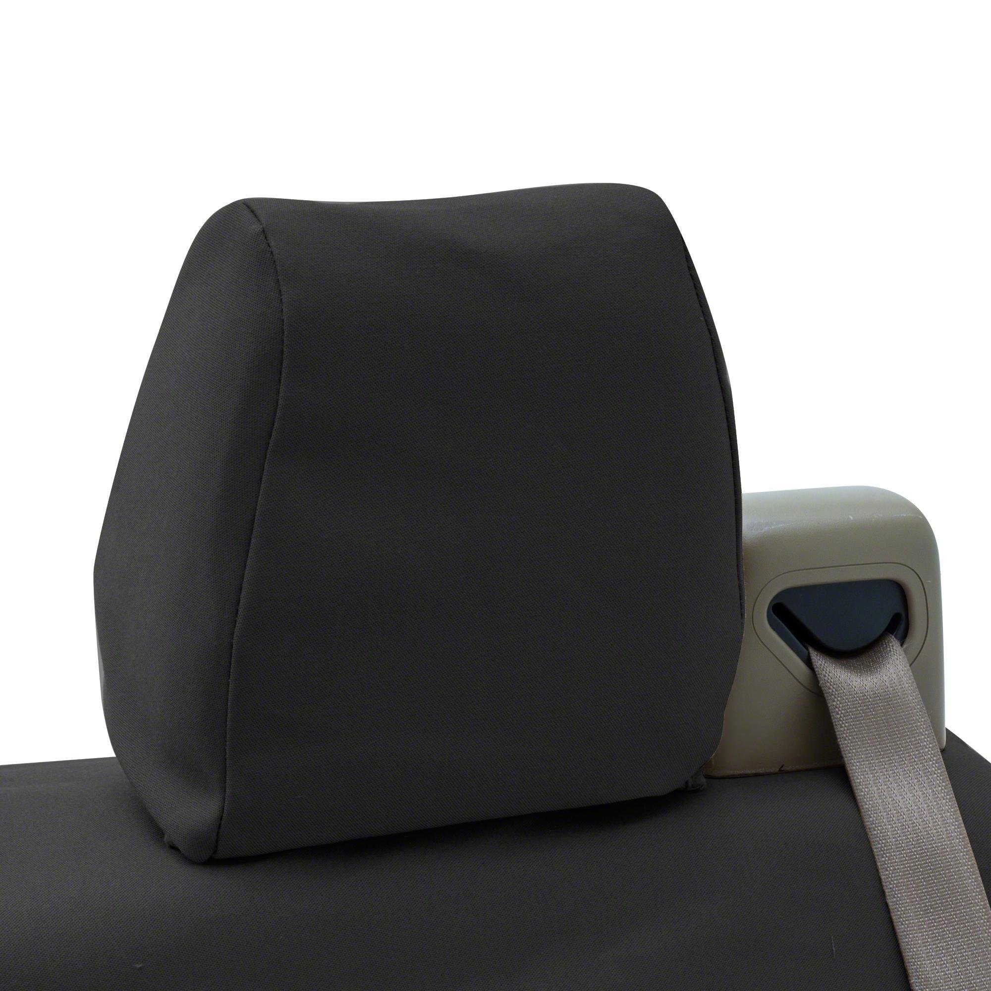 Coverking Custom Fit Front Solid Bench Seat Cover for Ford F150 F250 F350 - Durable Polycotton Drill Fabric (Black) | Truck Accessories for Work & Daily Driving