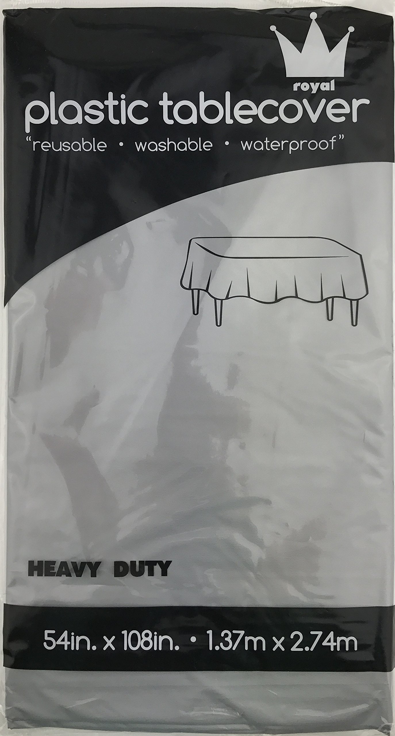 Royal 7-Pack Silver Plastic Table Covers (54