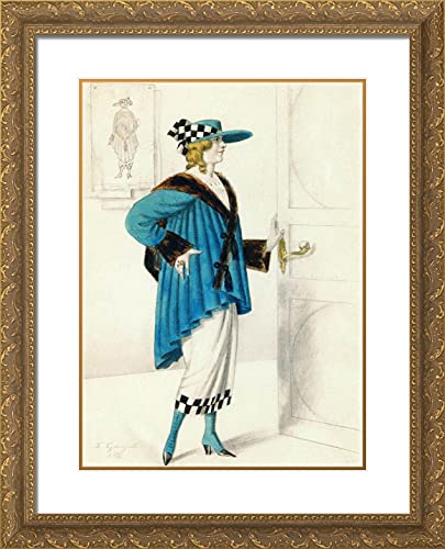 Gold Ornate Wood Frame with Double Matting