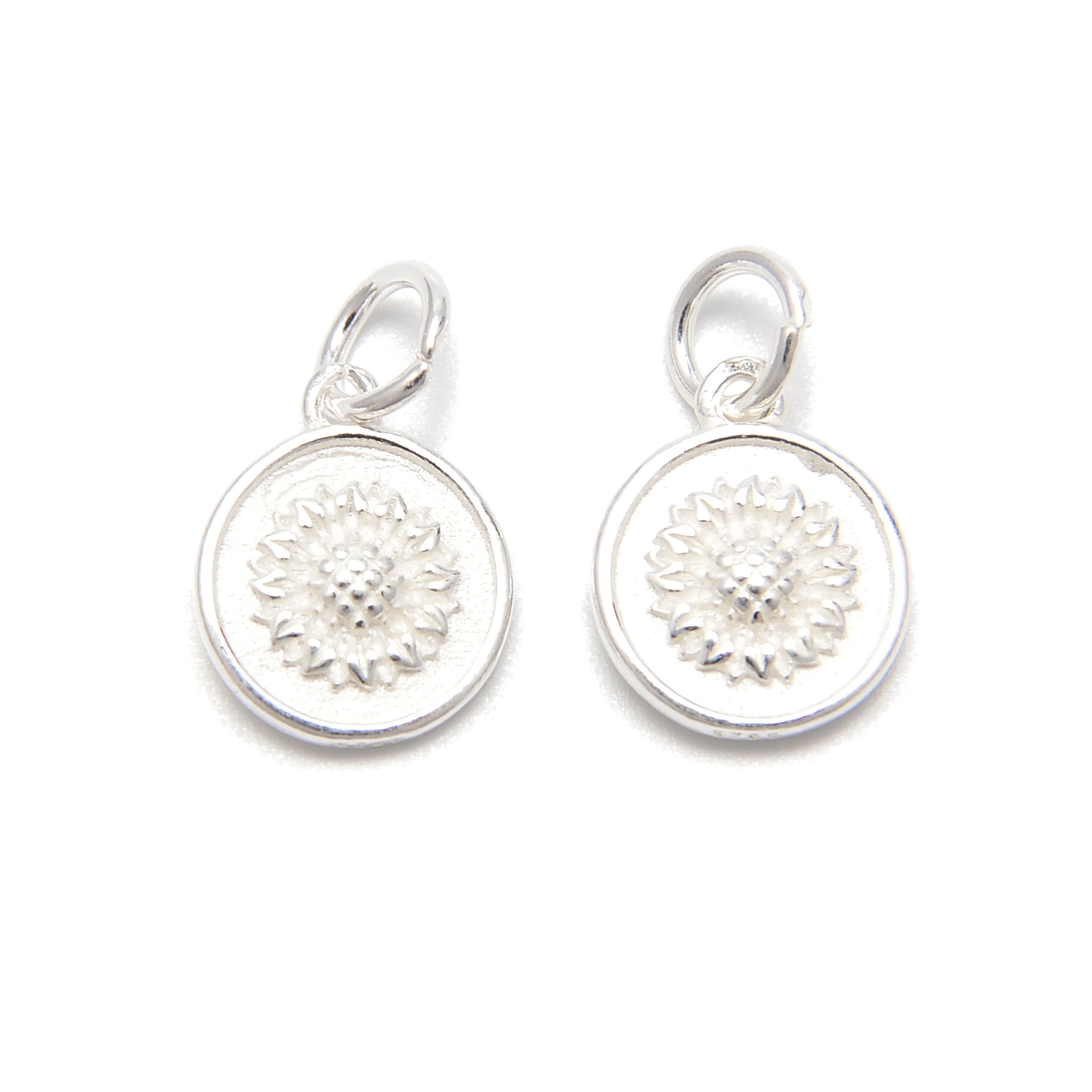 925 Sterling Silver Sunflower Charm Pendant - 11x12mm (3Pcs/Bag) - Perfect for Jewelry Making, DIY Crafts, Necklace & Bracelet Charms - Great Gift for Birthdays, Anniversaries & Special Occasions