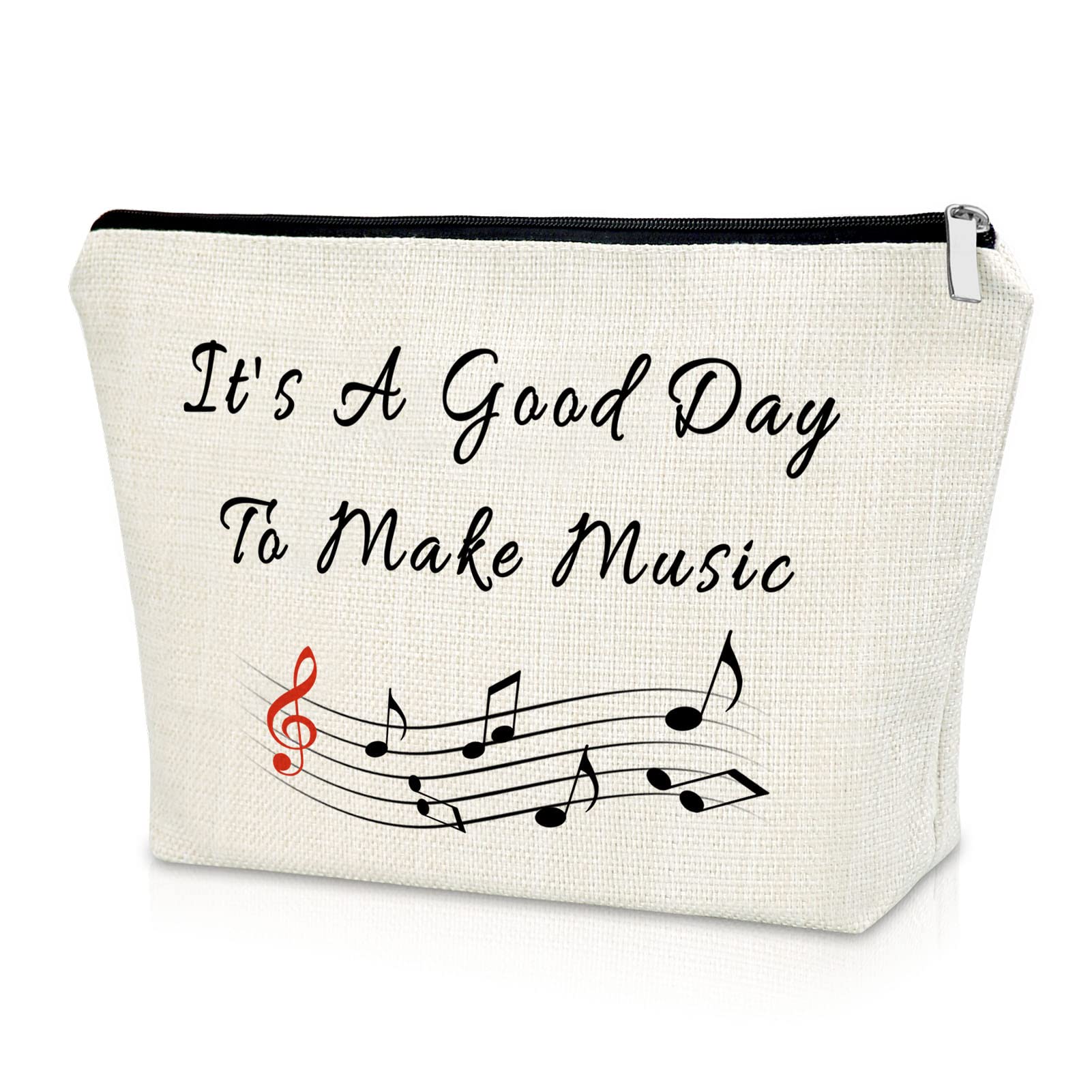 Music Teacher Gift Makeup Bag - Cute Cosmetic Organizer Travel Pouch for Women - Perfect for Music Lovers, Teacher Appreciation, Christmas, Retirement & Birthday Presents - Great for School, Concerts & Travel