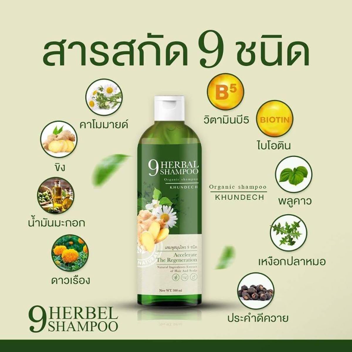 300ml Organic Herbal Shampoo with Chamomile & Ginger - Moisturizing Hair Care for Daily Use