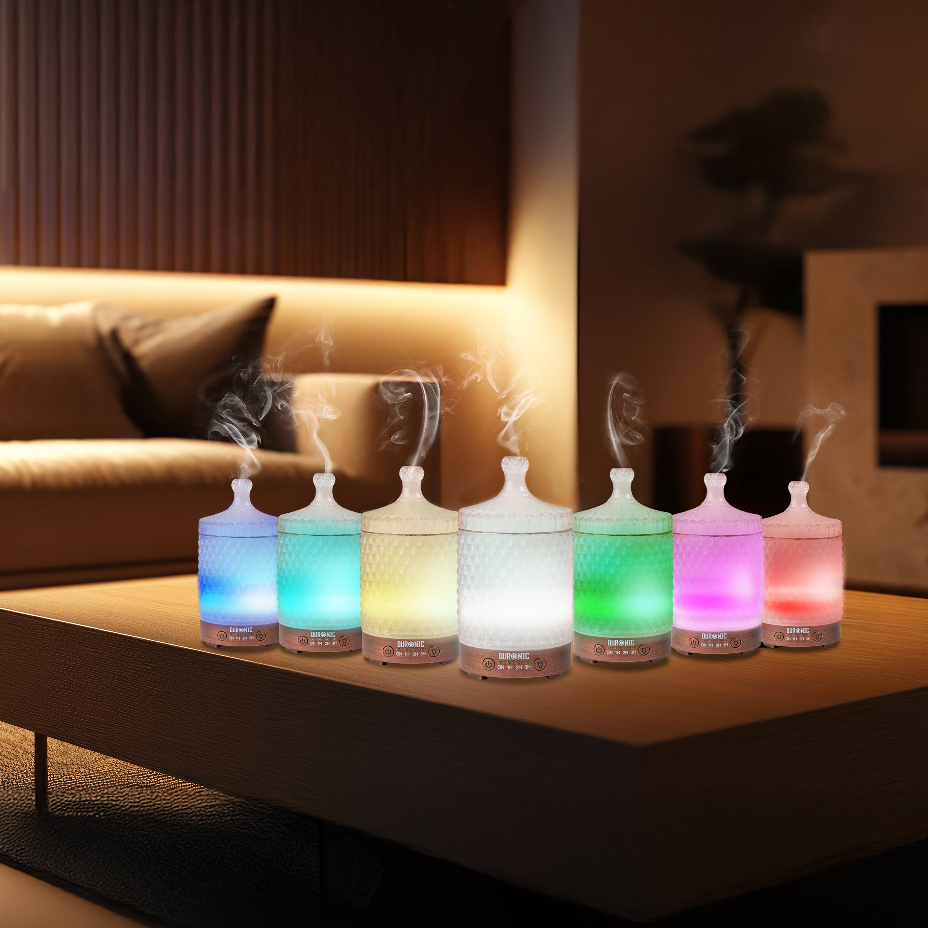 Duronic AD32 100ml Electric Aromatherapy Diffuser with 7 Color LED Lights - Essential Oil Diffuser & Humidifier for Home, Office, Bedroom, Spa - Perfect for Relaxation, Sleep, Yoga & Stress Relief