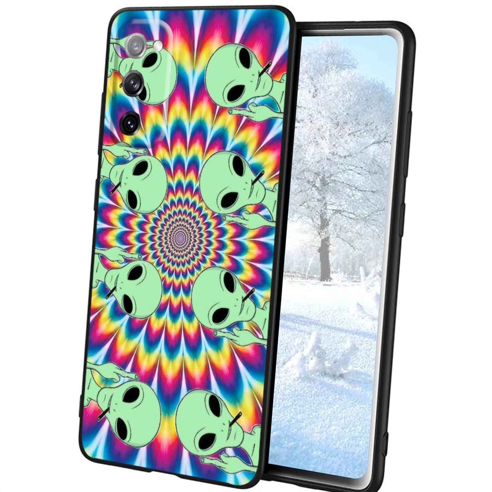 Alien Case for Samsung Galaxy A02S (US Model) - Trippy Psychedelic Green Design, Soft Silicone Shockproof & Anti-Scratch Cover for Boys & Men - Perfect for Everyday Use, Gaming & Protection