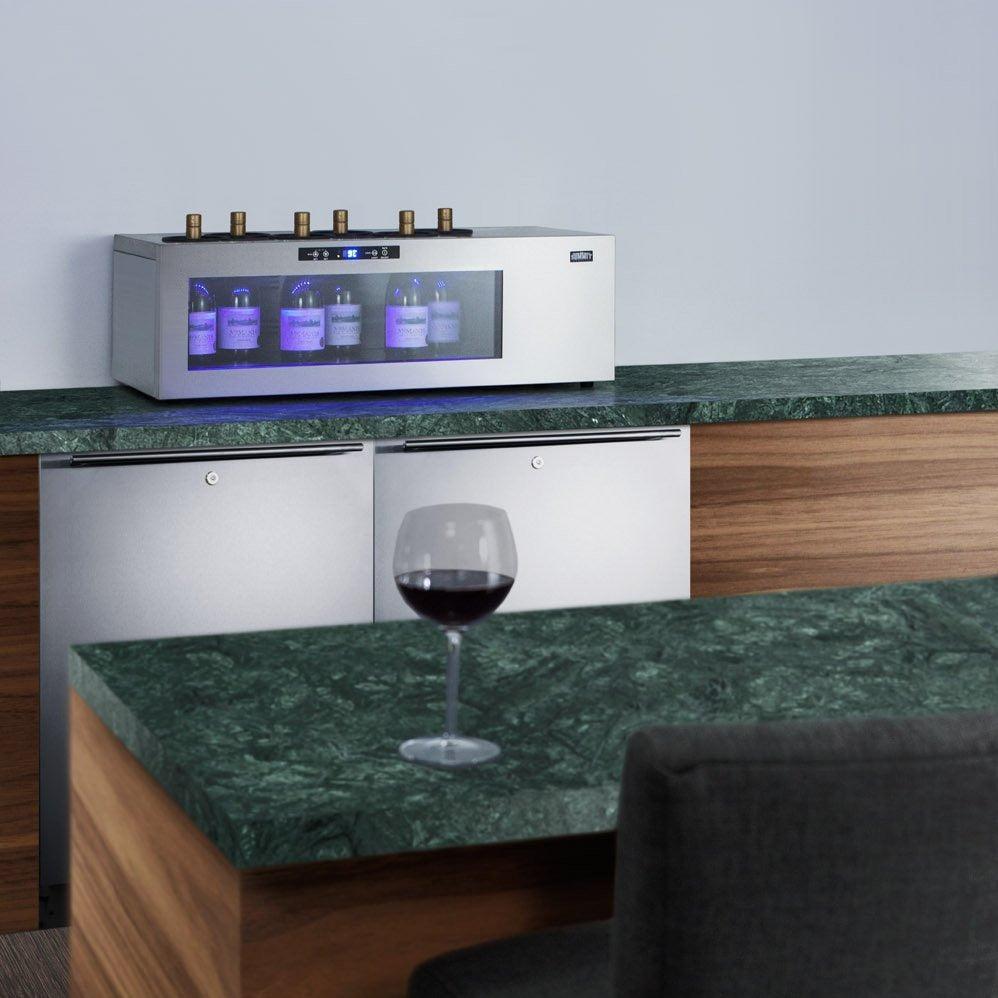 SUMMIT 36 Inch Open Bottle Countertop Wine Cooler Refrigerator - STC6 Model for Kitchen, Bar, Dining Room & Home Entertainment Spaces