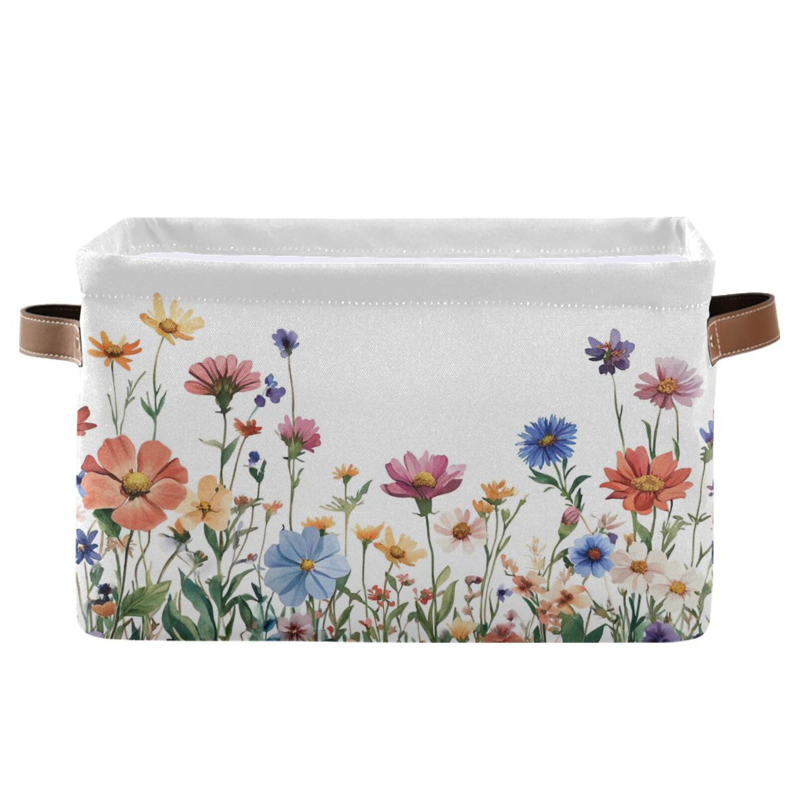 2-Pack Large Square Storage Baskets with Handles - Foldable Multi-Functional Organizer for Closet, Shelf & Home | Perfect for Toys, Books, Clothes & Home Decor - Ideal for Nursery, Bedroom & Living Room Storage Solutions