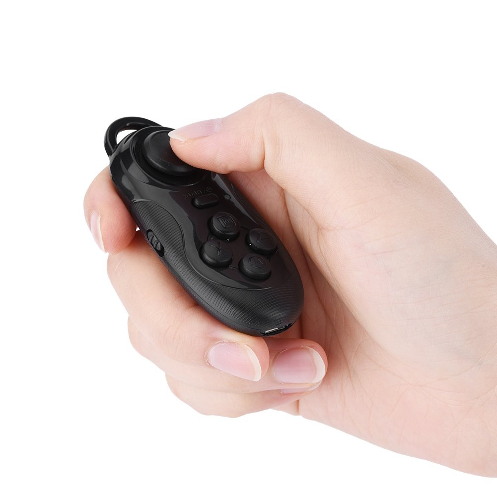 Wireless Gamepad Controller for iOS Android PC TV - 3D VR Glasses Remote & Selfie Camera Shutter - Perfect for Gaming, VR Experiences, and Wireless Photography (Black)