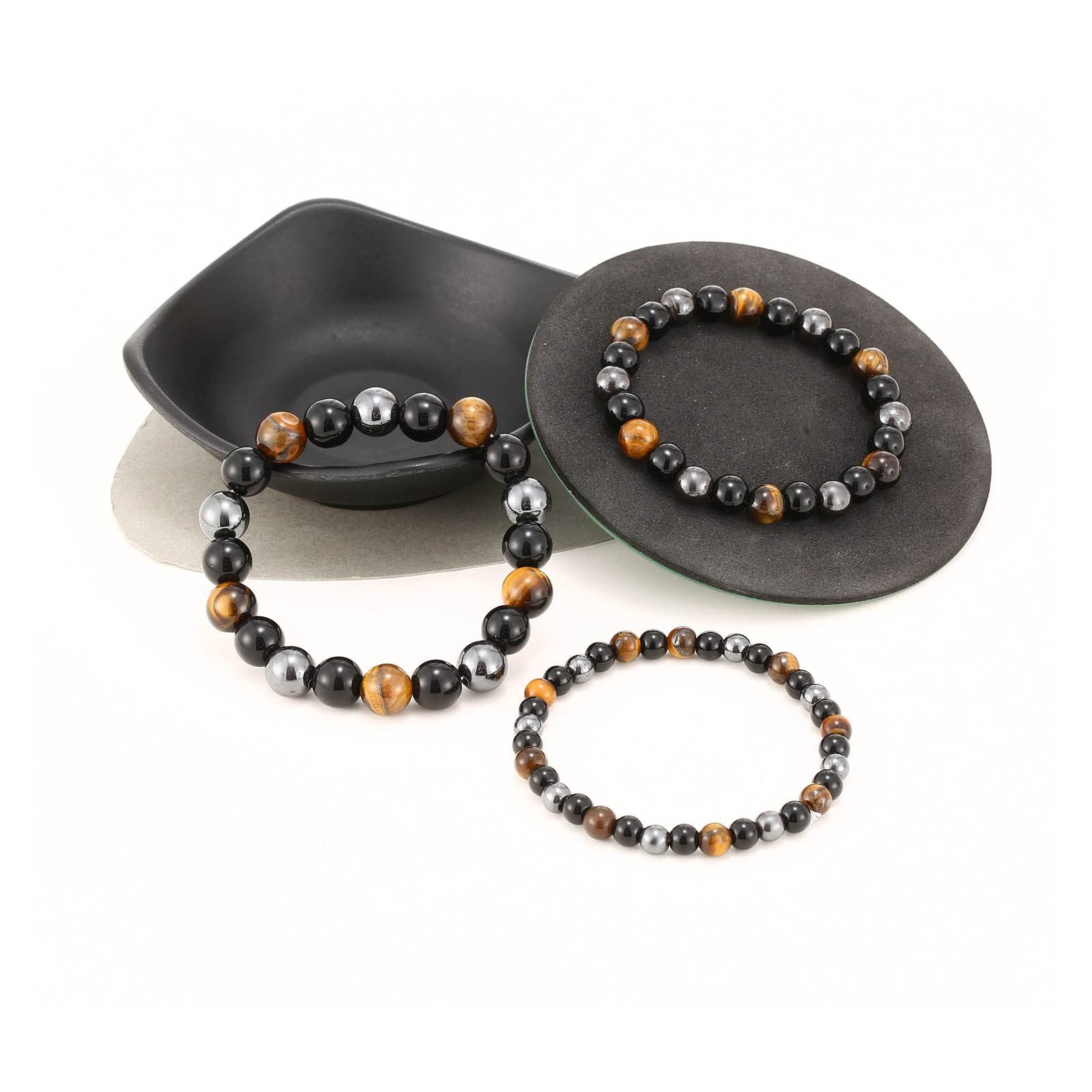 Magnetic Bracelets for Women & Men - Hematite & Graphite Beaded Magnetic Therapy Bracelet Set - Relieve Pain & Stress - Perfect for Arthritis, Circulation & Wellness - Fashionable & Healing Jewelry for Daily Wear