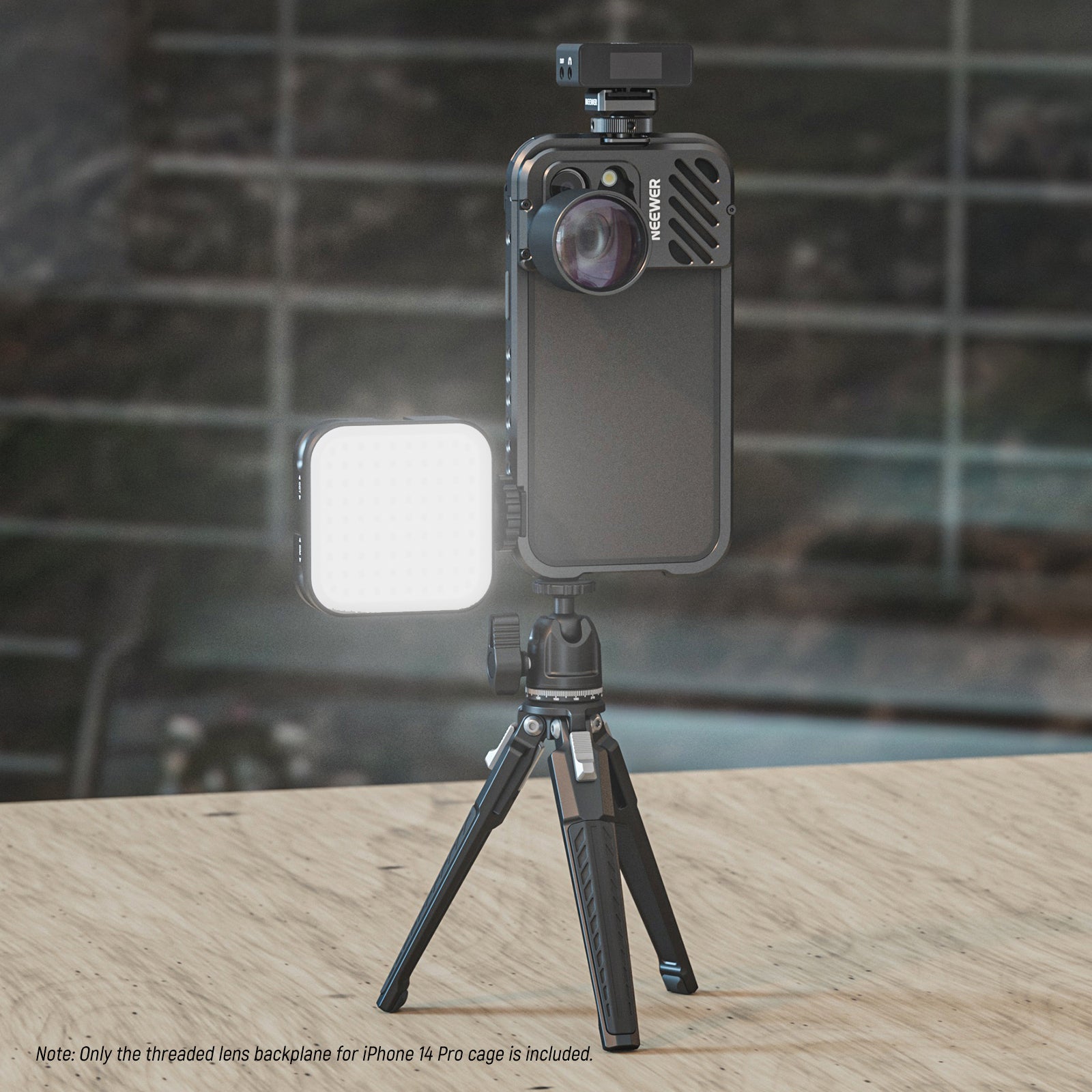 NEEWER PA018 Lens Backplate for iPhone 14 Pro - Universal Phone Cage Mount for DSLR Lenses - Perfect for Vlogging, Filmmaking & Mobile Photography