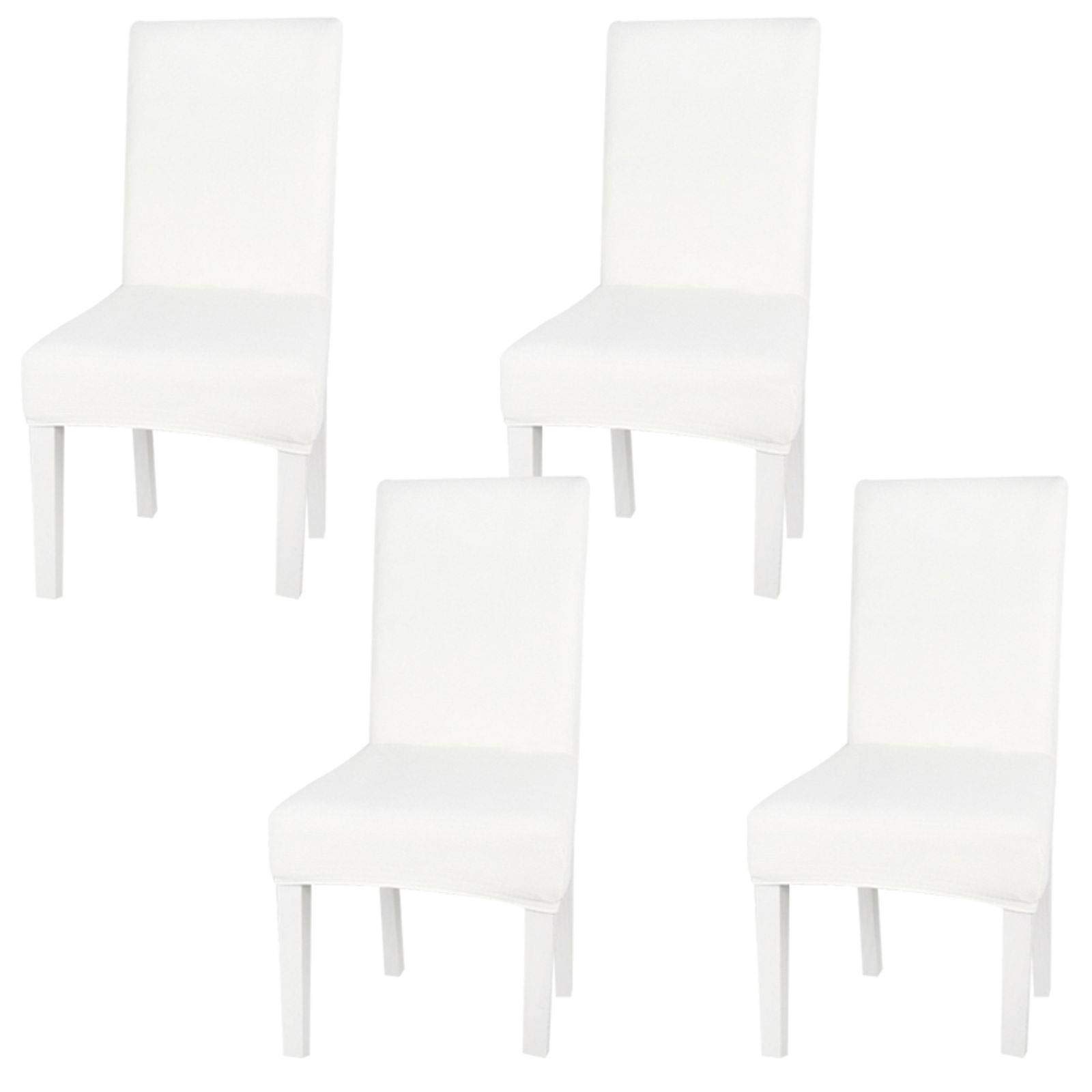 4 Pack Stretchable Washable Parsons Chair Slipcovers - Creamy White Dining Chair Protectors for Hotel, Restaurant, Wedding & Home Decor | Fits Most Dining Chairs | Easy to Clean & Maintain