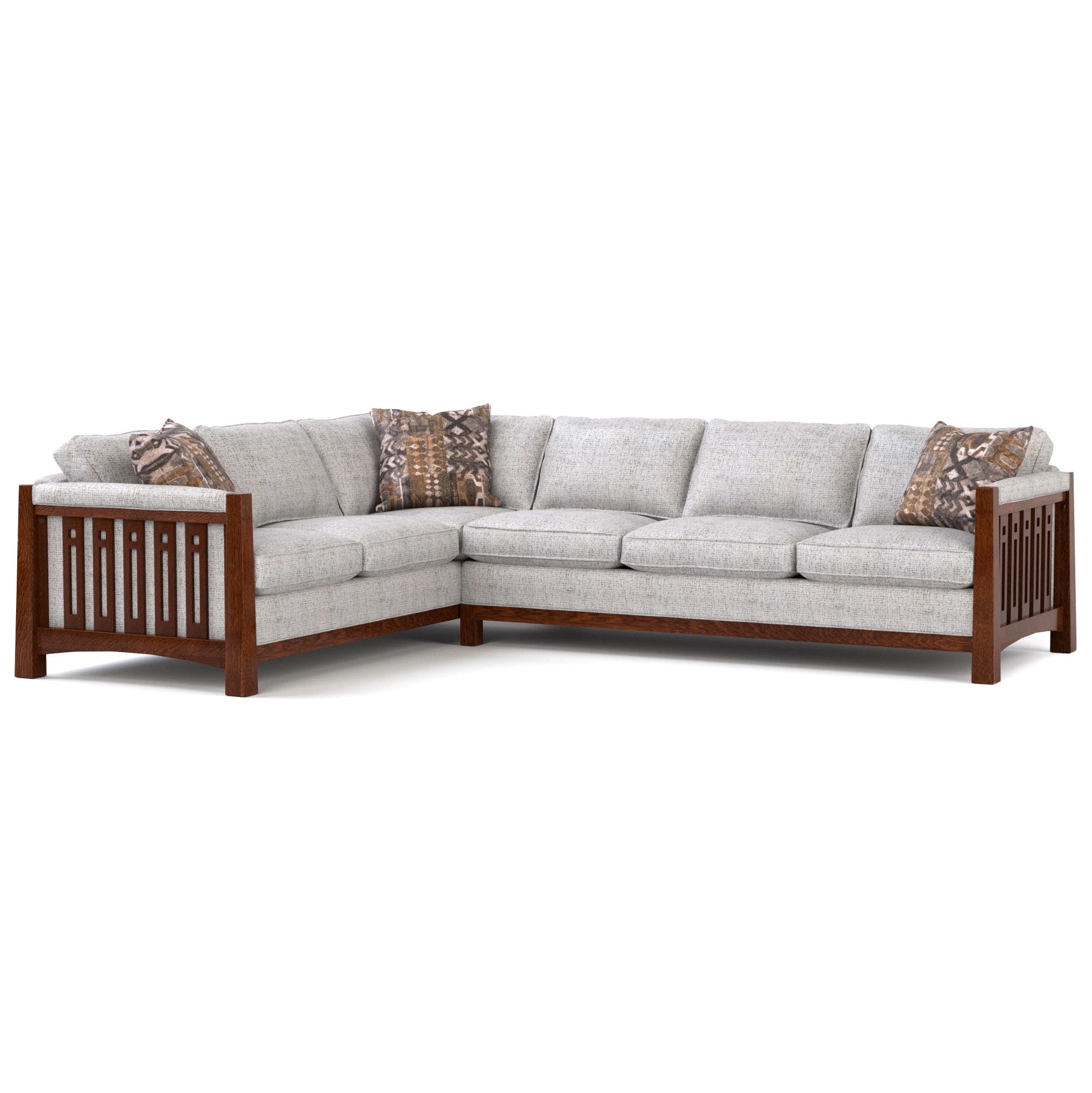 Highlands Sectional Sofa - Modern L-Shaped Couch with Reversible Chaise for Living Room, Family Room & Home Theater - Soft Fabric Upholstery & Sturdy Wood Frame