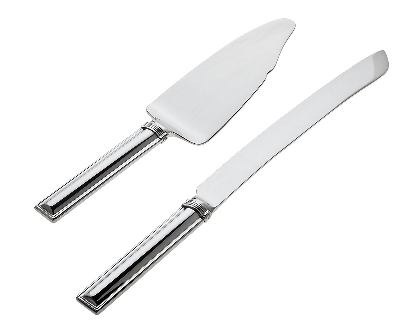 Ricci Flatware Capri 2-Piece Cake Serving Set - Stainless Steel Cake Server & Knife for Weddings, Birthdays, and Dessert Parties