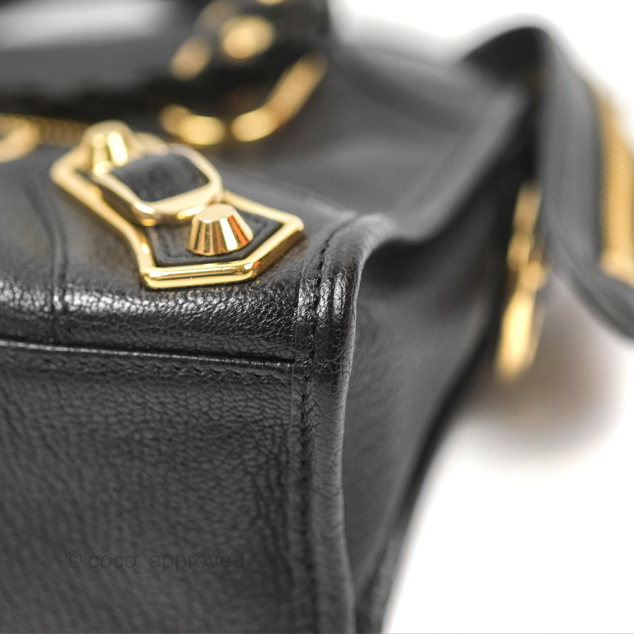 Balenciaga Classic Mini City Bag in Black Grained Calfskin with Gold Hardware - Perfect for Everyday Use, Work, and Night Out
