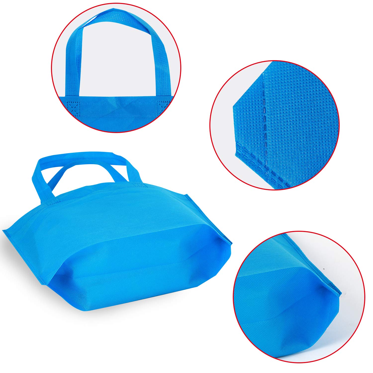 Reusable Non-Woven Rainbow Party Tote Bags - 16 Pack (13 Inch, 8 Colors) for Birthday Favors, Snacks & Toys - Perfect for Parties, Events & Gift Giving