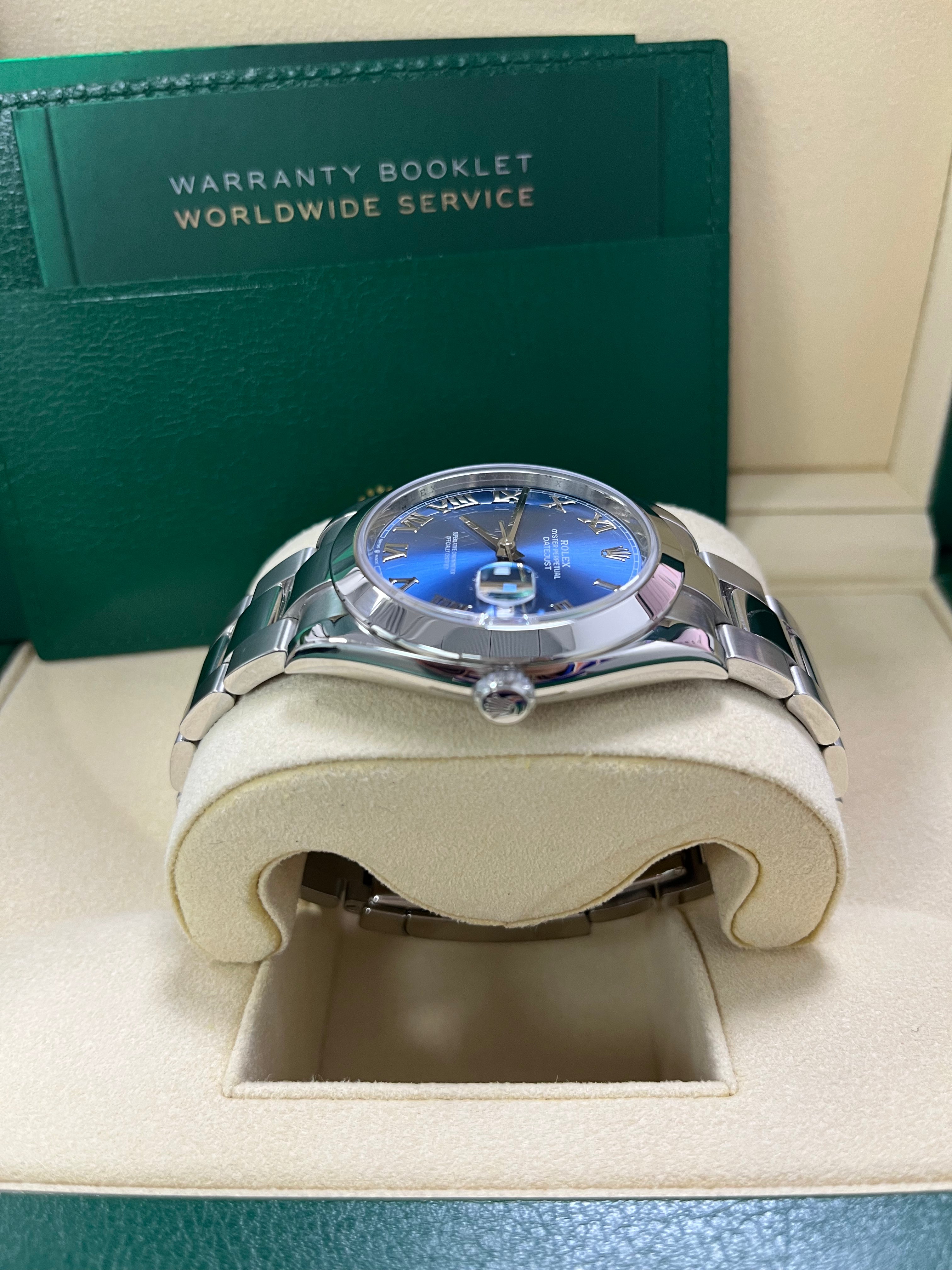 Rolex Datejust 41mm Men's Watch - Blue Roman Dial, Oyster Bracelet, Stainless Steel, Ref 126300 | Luxury Dress Watch for Business & Formal Occasions