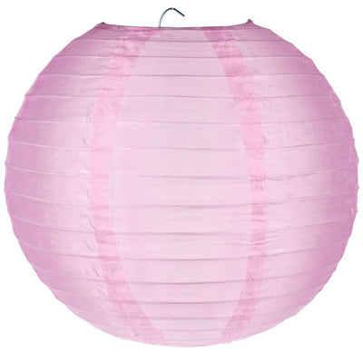30 Pink Jumbo Shimmering Nylon Lanterns - Even Ribbing, Durable Outdoor Hanging Decorations for Garden, Patio, Wedding & Party Decor