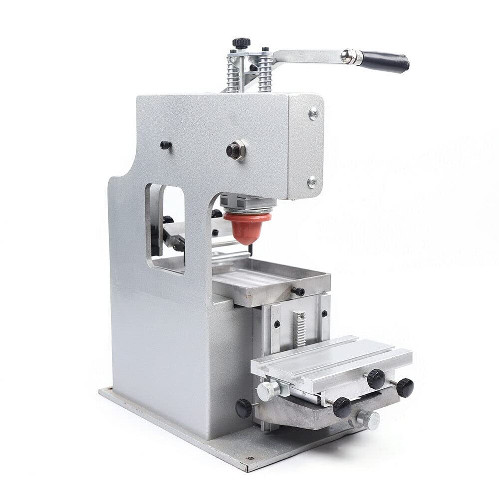 Single Color Manual Pad Printer Machine - Adjustable 80x120mm Printing Area for DIY Transfer of Words, Numbers & Logos | Perfect for Custom Printing on Mugs, Phone Cases, Pens & Promotional Items