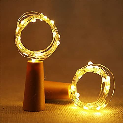 20 LED Wine Cork Lights - 6 ft Fairy String Lights for Wine Bottles, Party & Christmas Decor - Warm White Battery-Operated Lights for Home, Wedding, Bar, Restaurant, Holiday Decoration