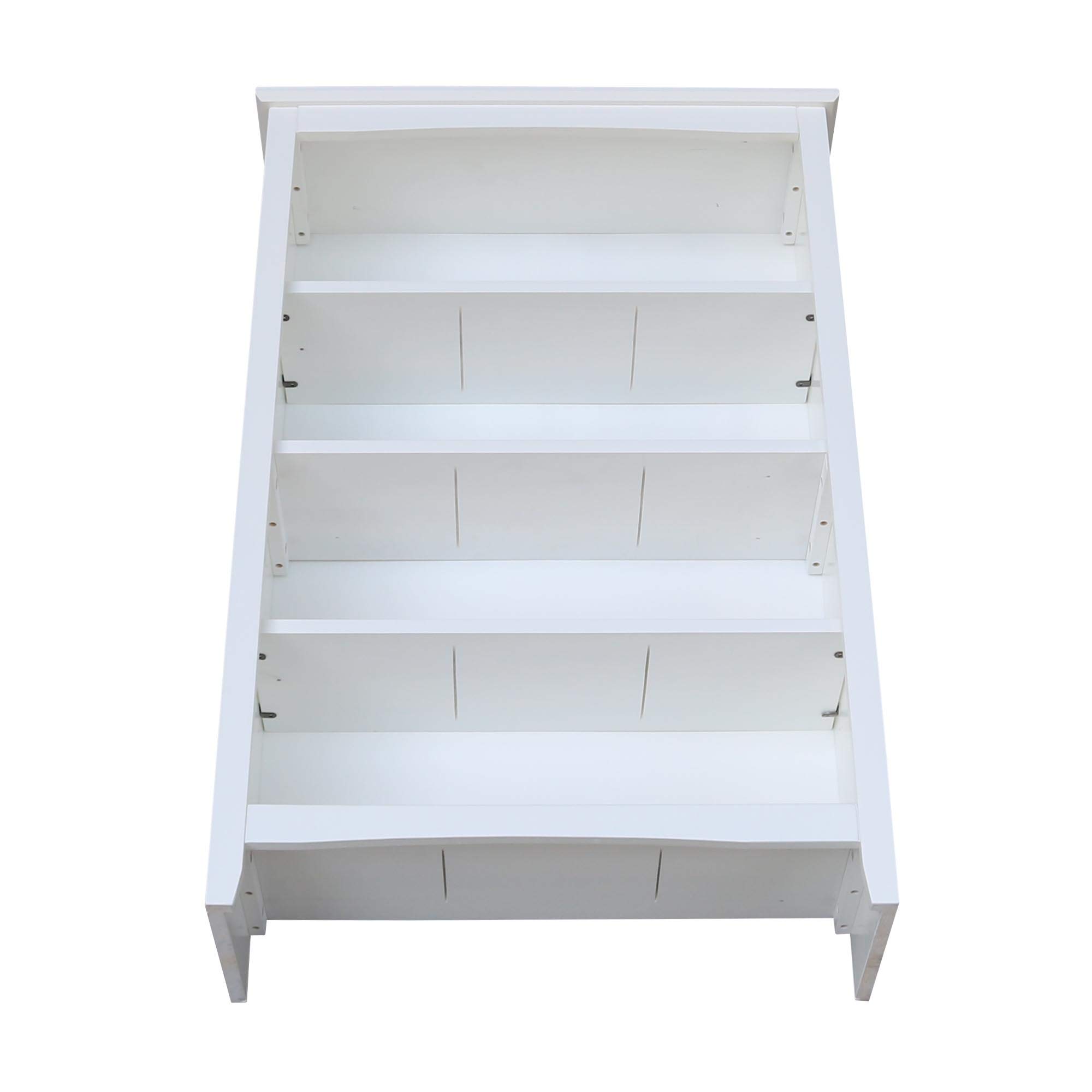 International Concepts 4-Shelf Shaker Bookcase - 48 Inch Height White Wooden Bookcase for Living Room, Office, or Library Storage