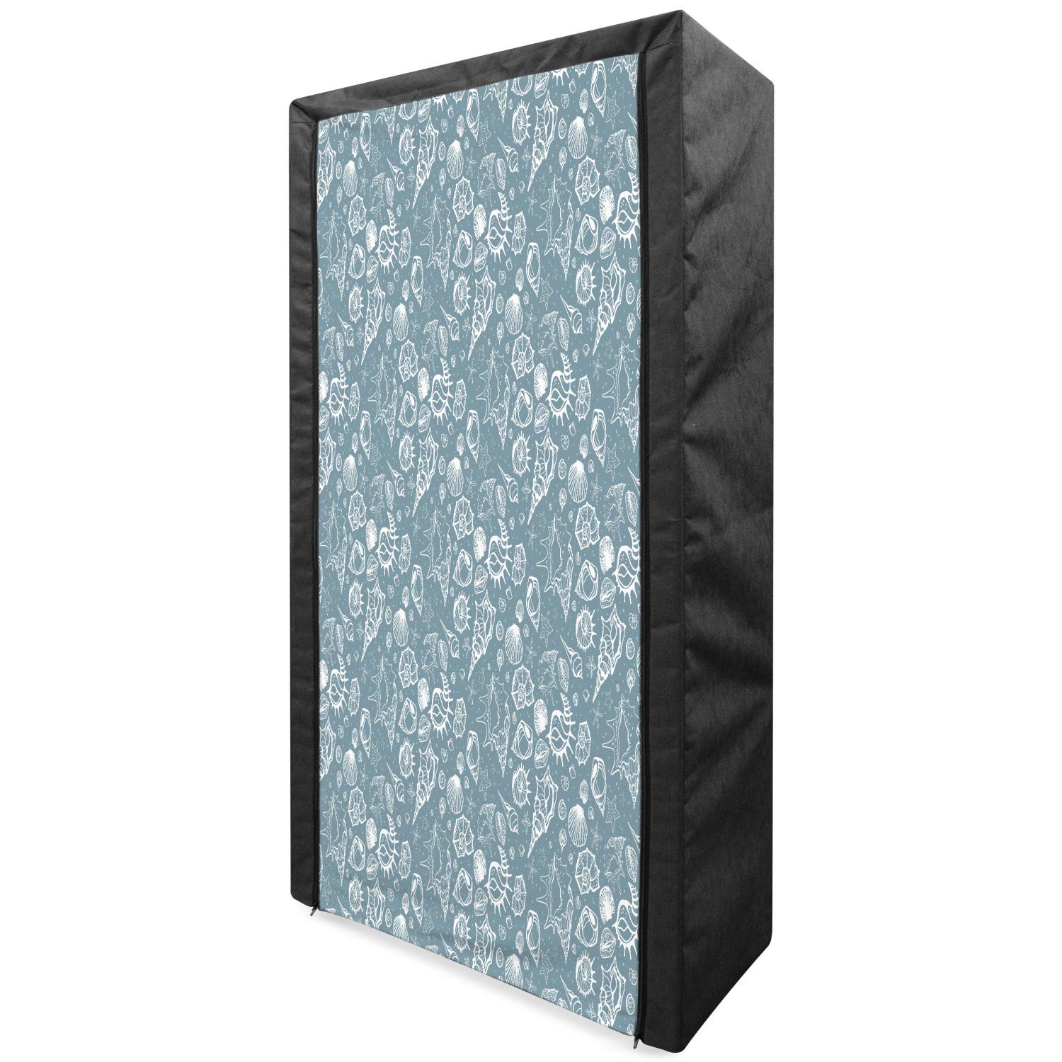 Ambesonne Portable Fabric Wardrobe with Sea Shells & Starfish Print - 33.5