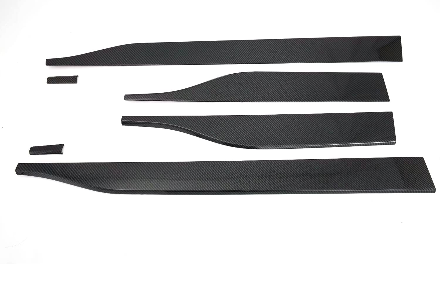 Premium ABS Carbon Fiber Style Side Door Body Molding Trim Kit for Toyota RAV4 (2019-2024) - 6-Piece Exterior Decoration Strips for Enhanced Style & Protection - Perfect for Off-Roading, Urban Driving & Car Shows