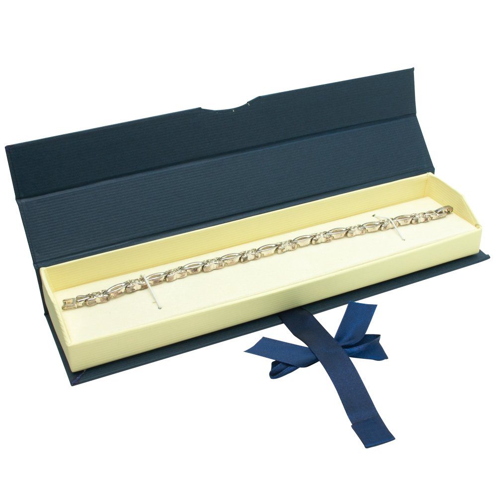 12 Pack Blue Jewelry Bracelet Display Boxes for Retail Store & Gift Packaging - Perfect for Jewelry Shops, Boutiques, and Wedding Favors