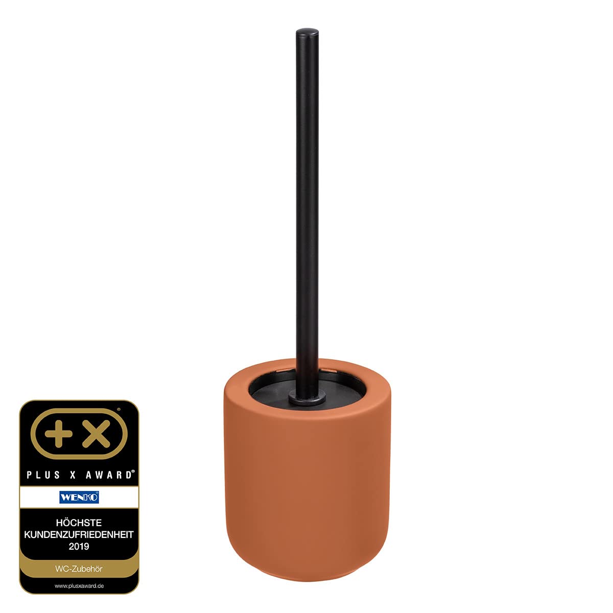 Avellino Terracotta Ceramic Toilet Brush and Holder Set - Rustic Bathroom Cleaning Tool for Modern Homes
