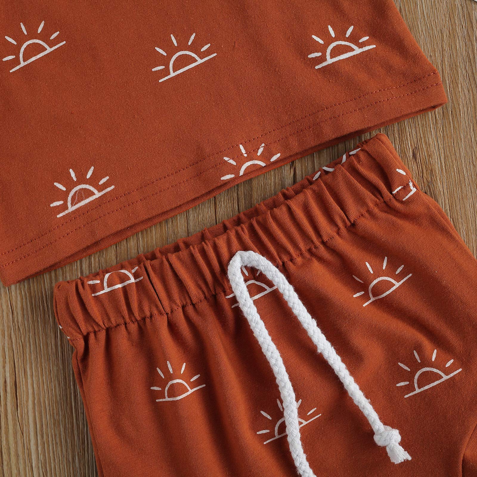 Toddler Boys Summer Outfit Set - 2 Piece Short Sleeve Sun Print T-Shirt & Shorts | Cute Baby Boy Clothes for Playtime, Beach & Outdoor Activities