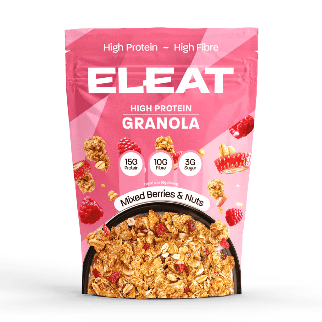 Eleat High Protein Granola - 15g Protein per Serving, Low Sugar, High Fiber, Keto & Vegan Friendly Breakfast Cereal - Perfect for Healthy Morning Meals, Post-Workout Snacks and On-the-Go Nutrition