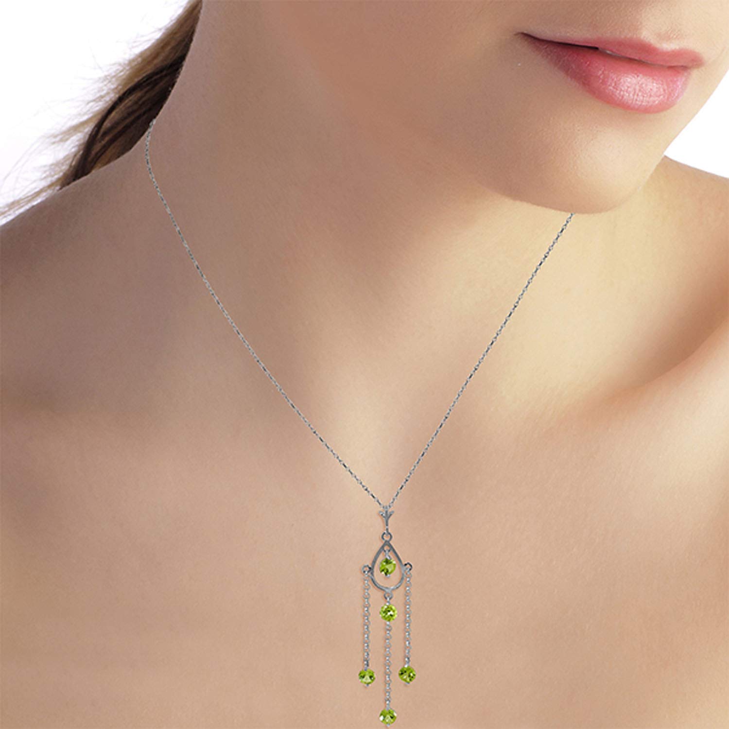 14K Solid Gold Necklace with Natural Peridots | GG Galaxy Gold Jewelry | Elegant Gift for Women, Birthday, Anniversary & Special Occasions
