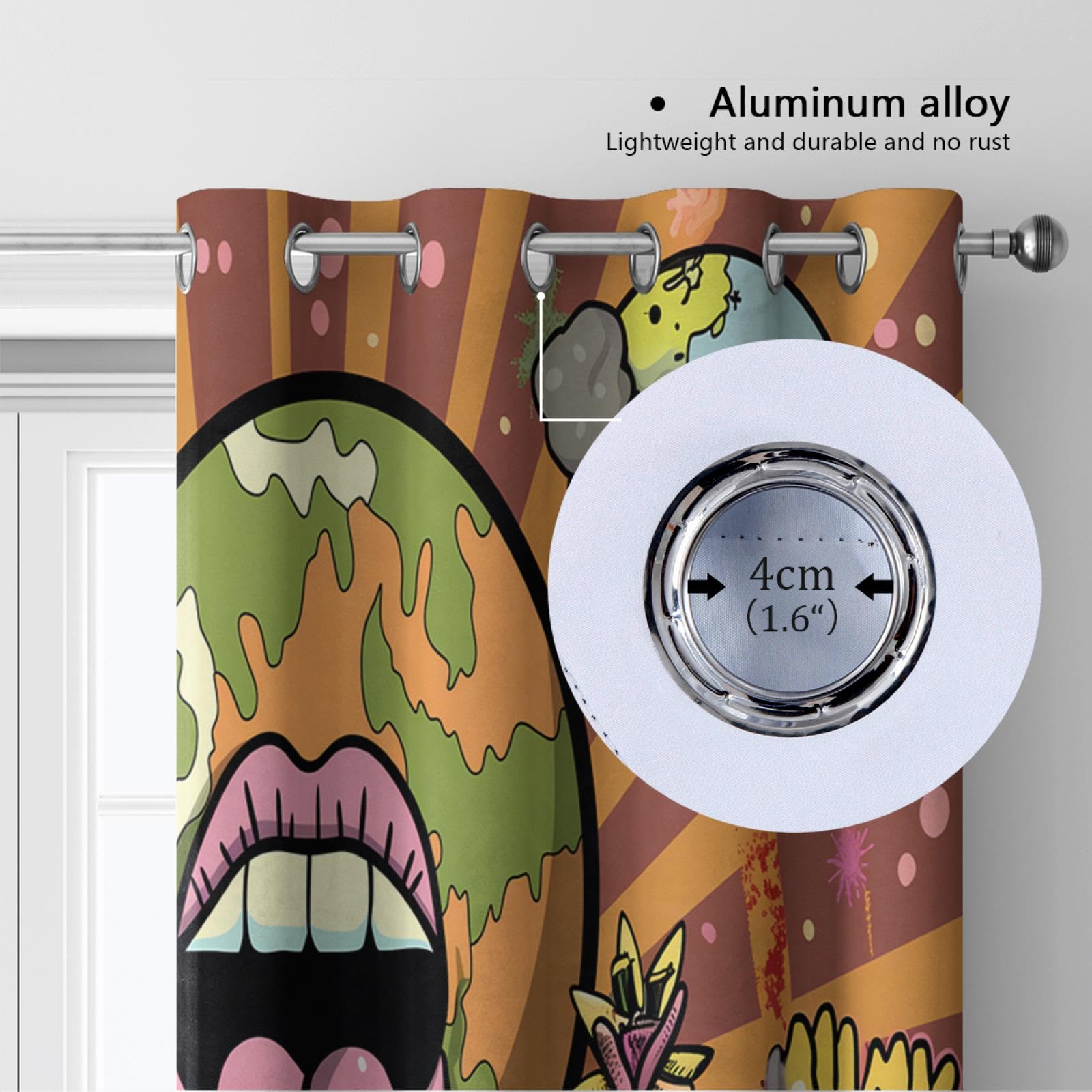 Cartoon Space Planet Blackout Curtains - 2 Panels 55