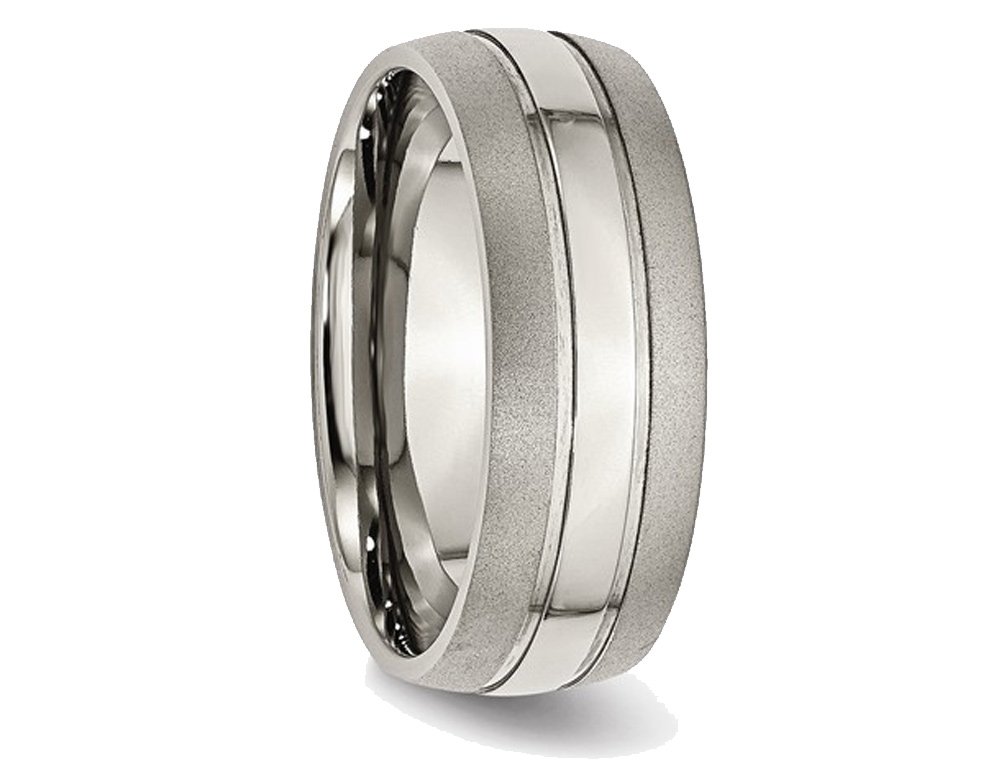 8mm Titanium Brushed Wedding Band Ring for Men - Durable & Comfortable, Perfect for Everyday Wear, Anniversaries, and Special Occasions